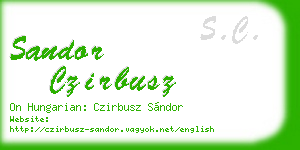 sandor czirbusz business card